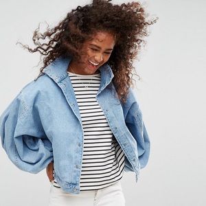 ASOS Reference Women's Denim Balloon Sleeve Jacket